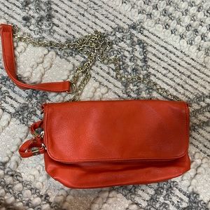 Orange cross body bag